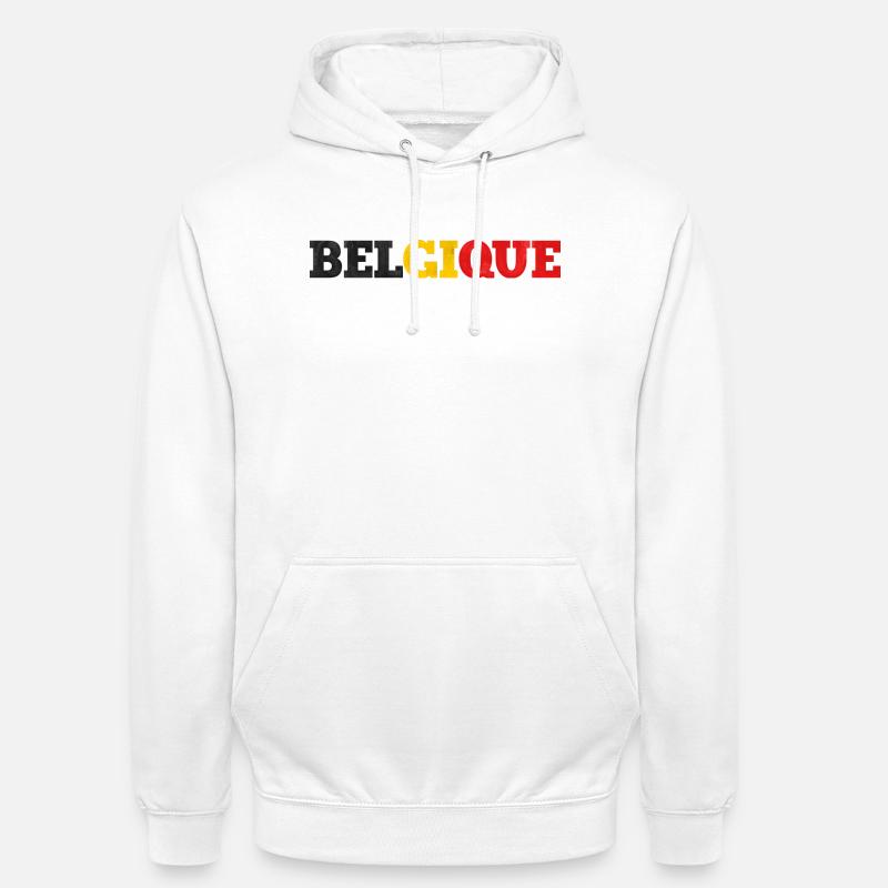 Belgique - Sweat-shirt à capuche unisexe - blanc