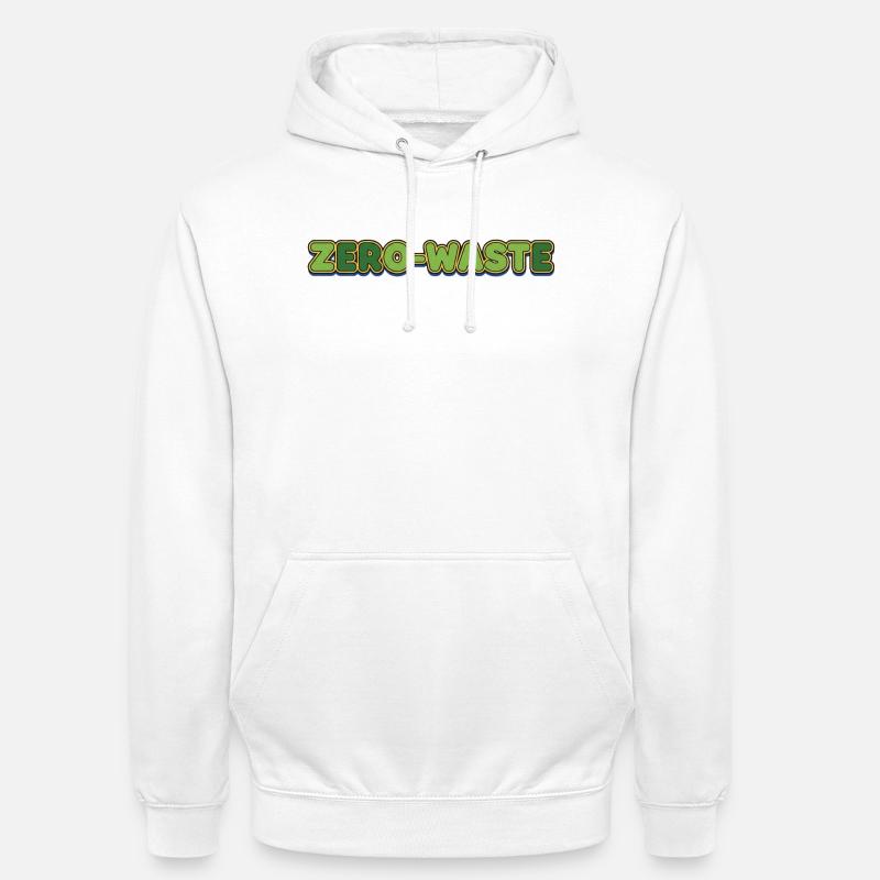 Zéro déchet rétro vert jaune design - Sweat-shirt à capuche unisexe - blanc