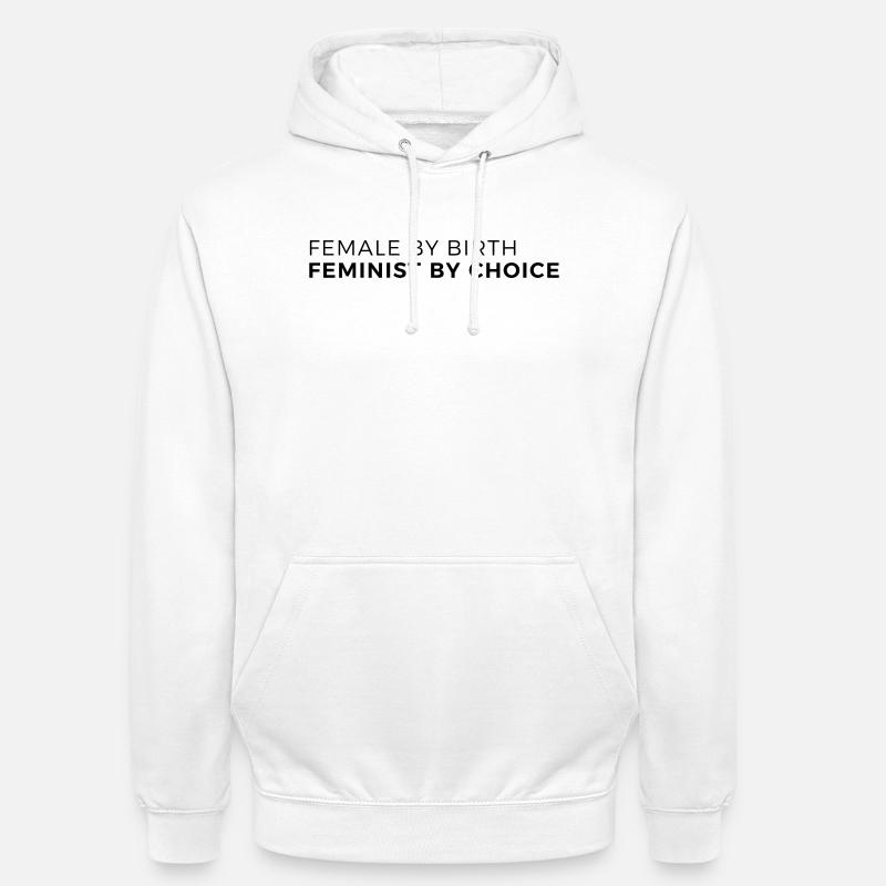 Kvinde ved fødsel – Feminist af valg - Luvtröja unisex - vit