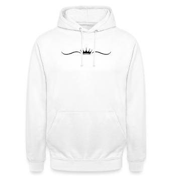 Ornement de la Couronne - Sweat-shirt à capuche unisexe - blanc - Devant - AI Model Male 185 dark (185cm) & AI Model Female 172 dark (172cm)