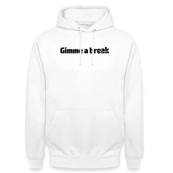 Gönnen Sie sich eine Pause - Unisex Hoodie - Weiß - Vorne - AI Model Male 185 dark (185cm) & AI Model Female 172 dark (172cm)