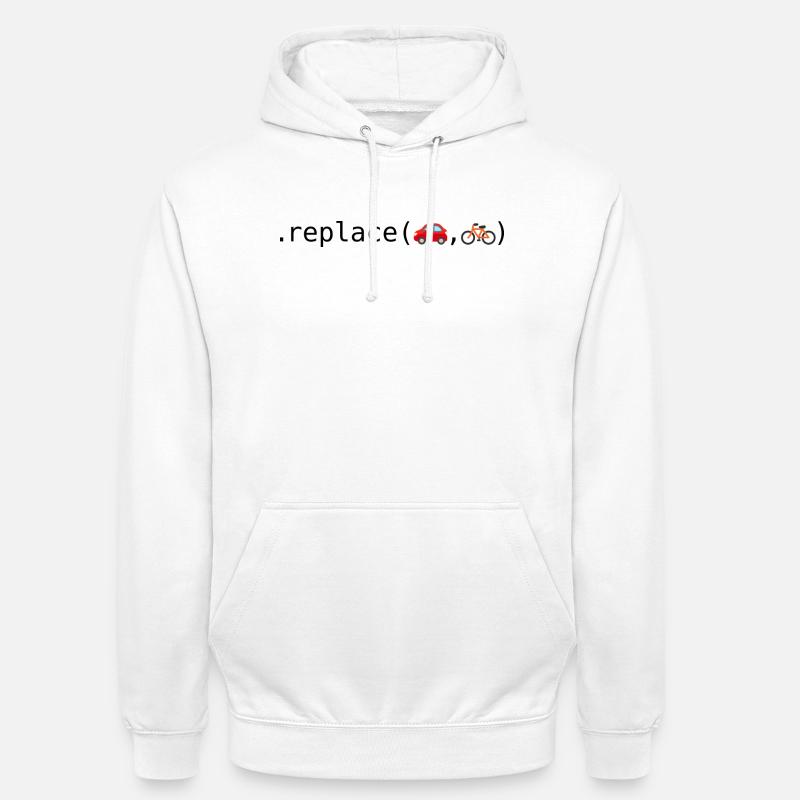 Replace cars with bikes; Python edition - Unisex Hoodie - white