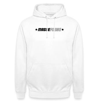 Masse Phase - Unisex Hoodie - Weiß - Vorne - AI Model Male 185 dark (185cm) & AI Model Female 172 dark (172cm)