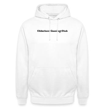 Oldschool Gaming Club - Unisex Hoodie - white - Front - AI Model Male 185 dark (185cm) & AI Model Female 172 dark (172cm)