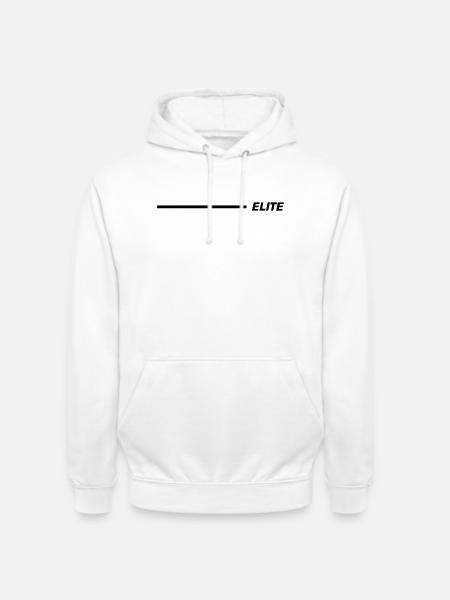 Elite Schriftzug Linie Schwarz - Unisex Hoodie - Weiß