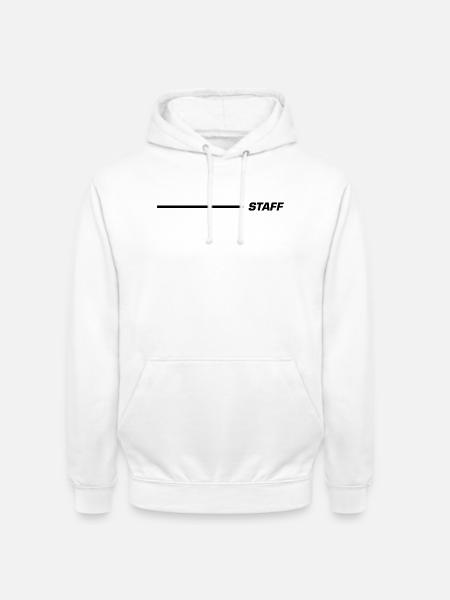 Staff Schriftzug Linie Schwarz - Unisex Hoodie - Weiß