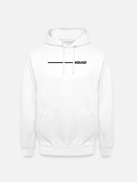 Squad Schriftzug Linie Schwarz - Unisex Hoodie - Weiß