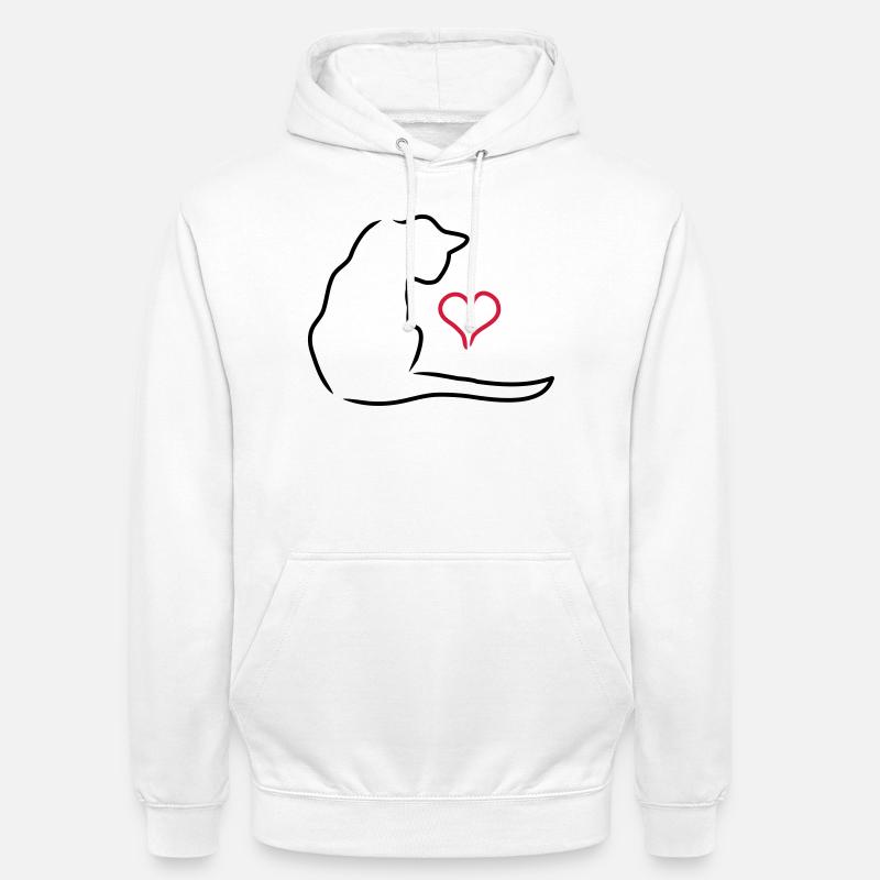Chat - Sweat-shirt à capuche unisexe - blanc