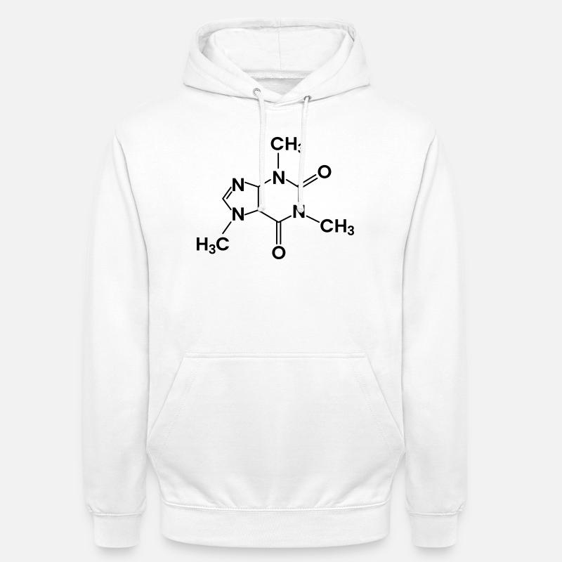 Coffee Chemical Structure Caffeine - Unisex Hoodie - white