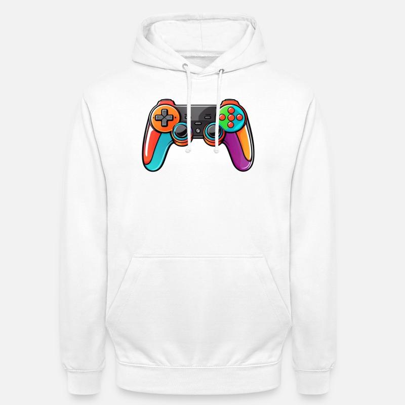 Gamepad Controller Farben Bunt - Unisex Hoodie - Weiß