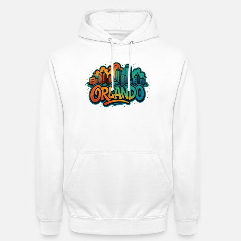 Orlando Graffiti Skyline - Sweat-shirt à capuche unisexe - blanc