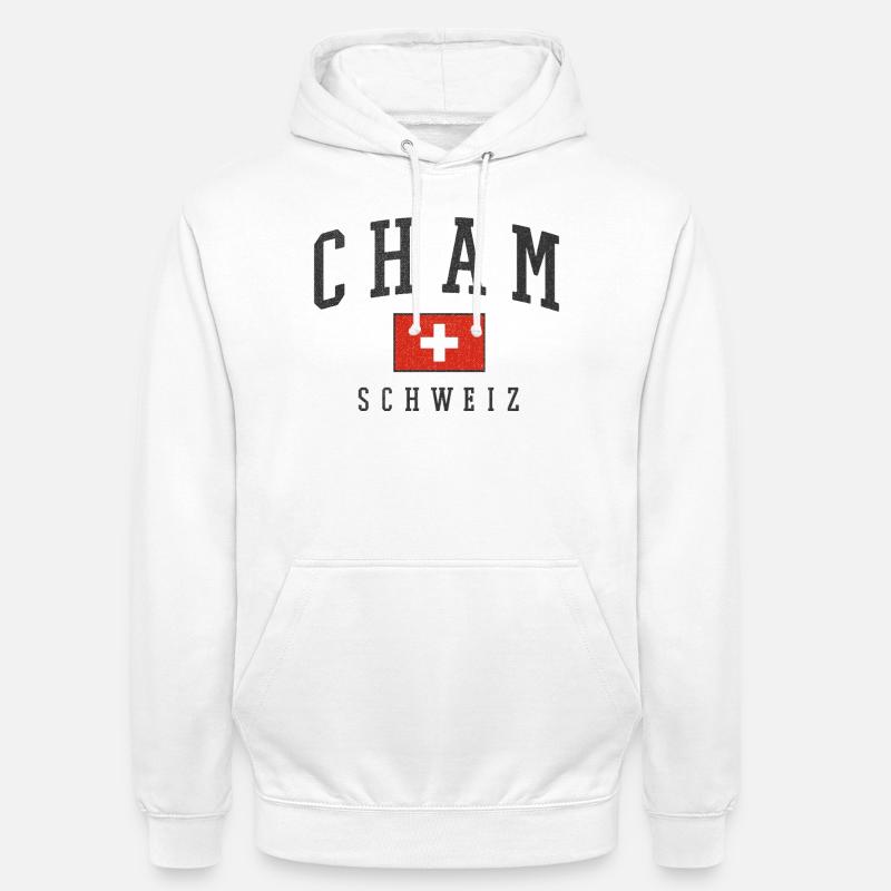 Style du drapeau suisse cham - Sweat-shirt à capuche unisexe - blanc