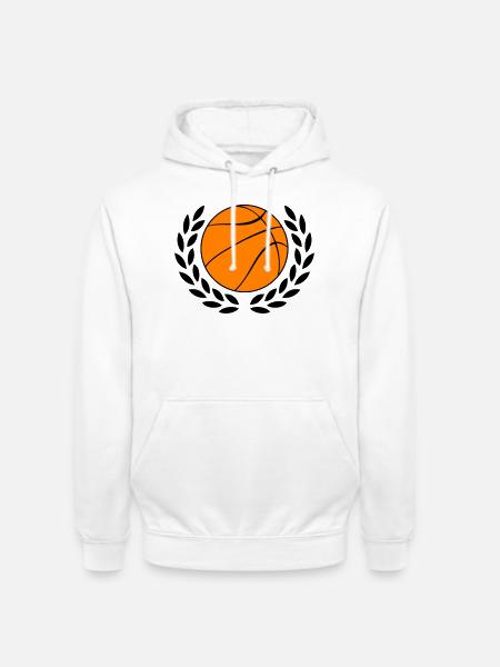 Basketball icon in bold orange - Unisex Hoodie - white