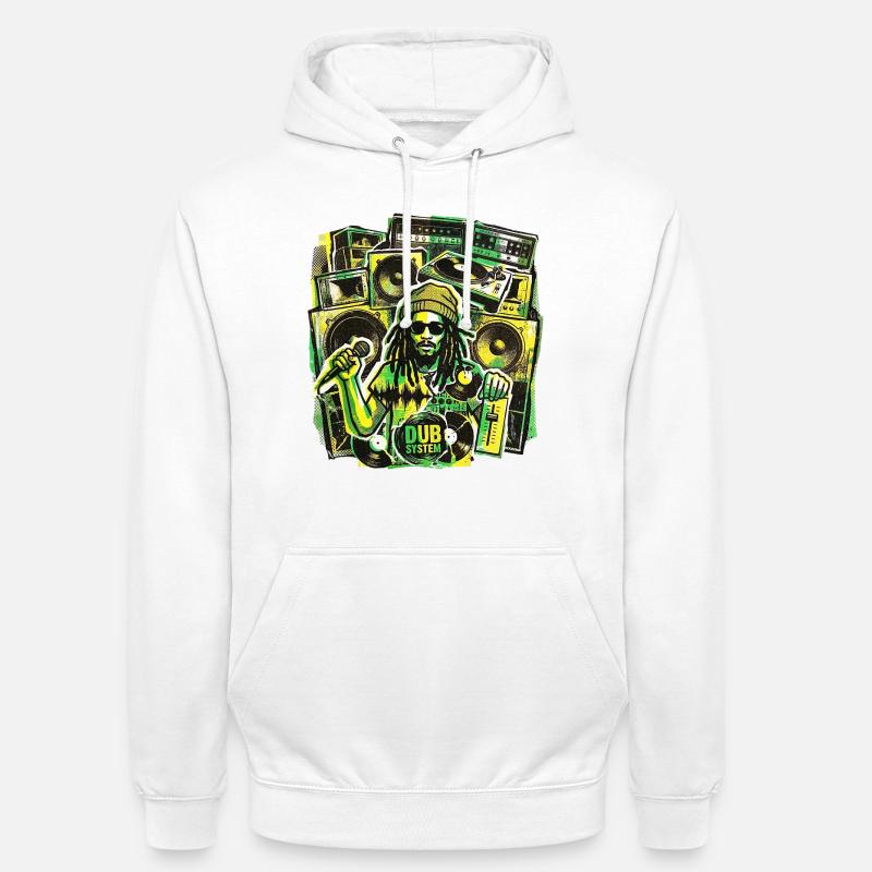 Système de son Dub Reggae - Sweat-shirt à capuche unisexe - blanc