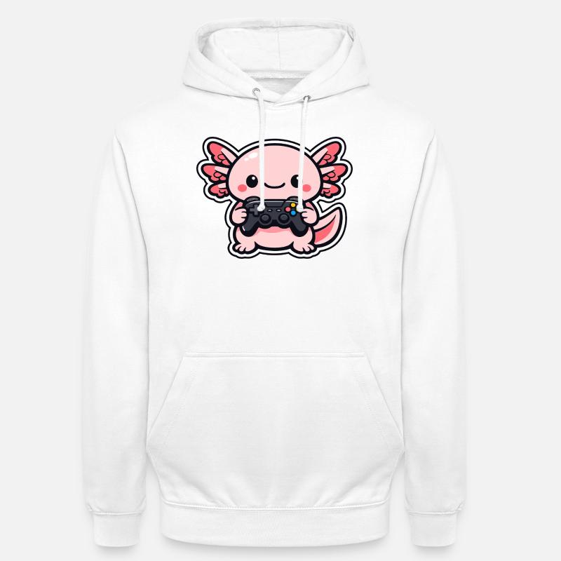 Kawaii Gaming-Drache mit Controller - Unisex Hoodie - Weiß