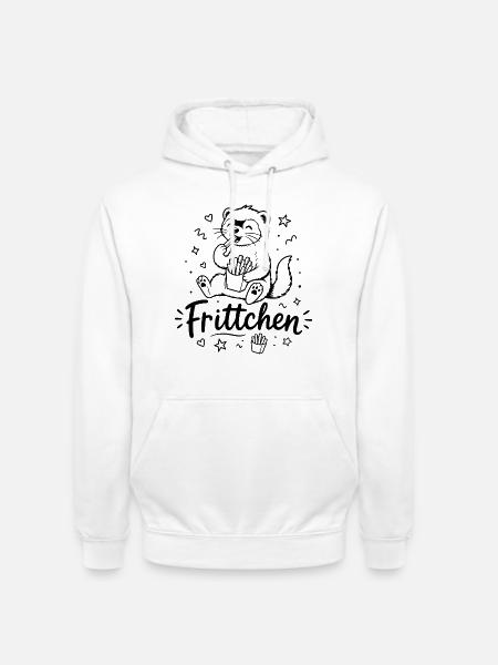 Frittchen - Frettchen mit Fritten - Pommes Frites - Unisex Hoodie - Weiß