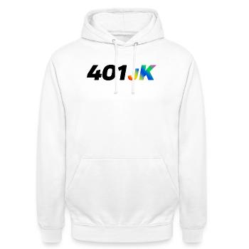 401JK Dégradé arc-en-ciel - Sweat-shirt à capuche unisexe - blanc - Devant - AI Model Male 185 dark (185cm) & AI Model Female 172 dark (172cm)