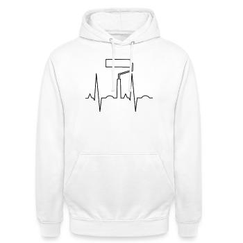 ekg peintre - Sweat-shirt à capuche unisexe - blanc - Devant - AI Model Male 185 dark (185cm) & AI Model Female 172 dark (172cm)