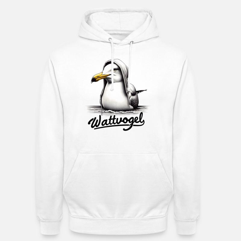 Wattvogel Coole Möwe mit Kapuze - Unisex Hoodie - Weiß