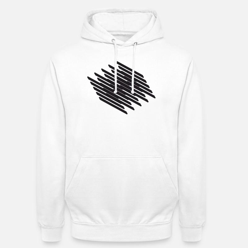 Diagonal Scribble Monochrome Pattern - Unisex Hoodie - white