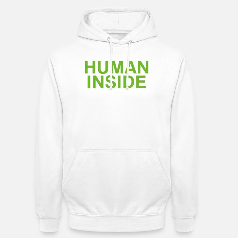 CONCEPTION DE TEXTE HUMAN INSIDE - Sweat-shirt à capuche unisexe - blanc
