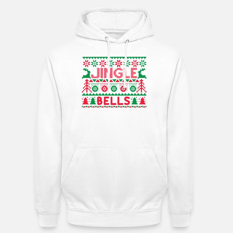 Hässlicher Pullover - Jingle Bells Strickanleitung - Unisex Hoodie - Weiß
