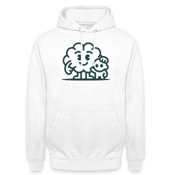 Friendly Cloud Duo Illustration - Unisex Hoodie - Weiß - Vorne - AI Model Male 185 dark (185cm) & AI Model Female 172 dark (172cm)