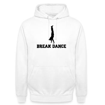break dance - Unisex Hoodie - white - Front - AI Model Male 185 dark (185cm) & AI Model Female 172 dark (172cm)