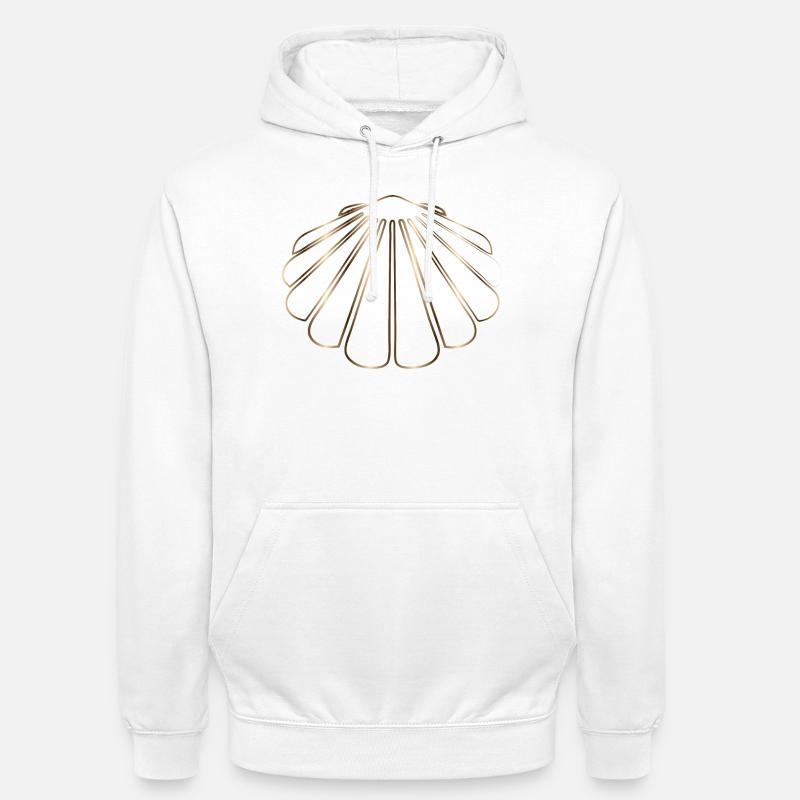 dessin chatoyant d’une coquille Saint-Jacques - Sweat-shirt à capuche unisexe - blanc