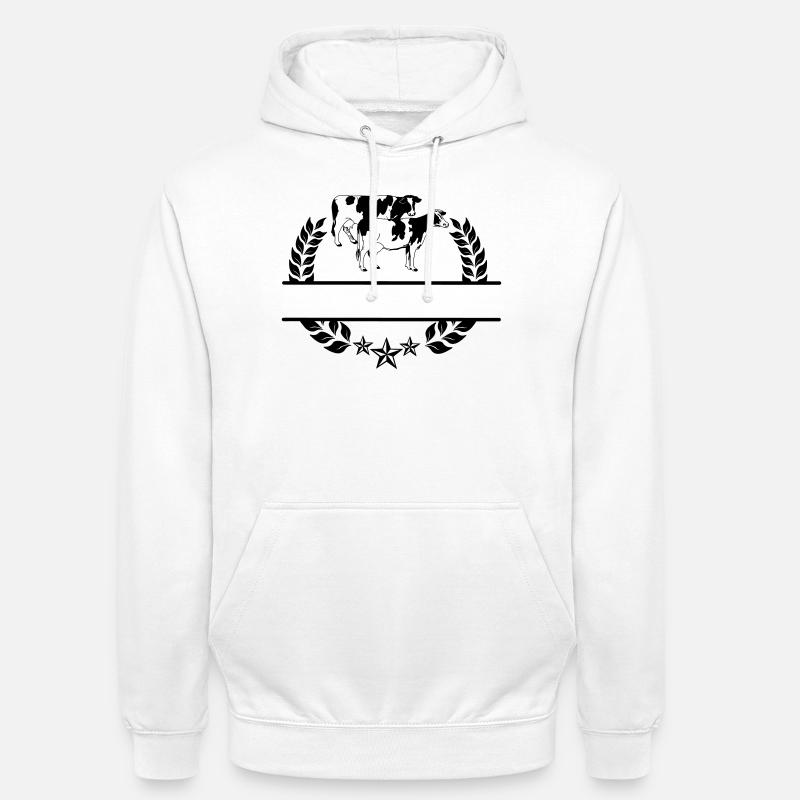 Monogramme de vaches - Sweat-shirt à capuche unisexe - blanc