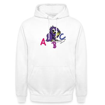 ABC Owl - Unisex Hoodie - white - Front - AI Model Male 185 dark (185cm) & AI Model Female 172 dark (172cm)