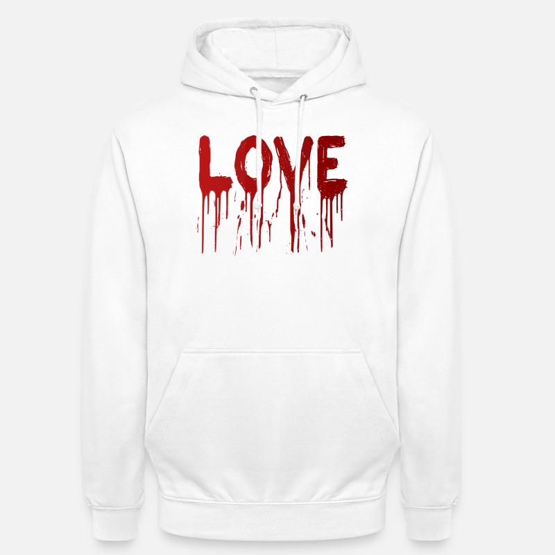 L’amour avec les gouttes d’encre - Sweat-shirt à capuche unisexe - blanc