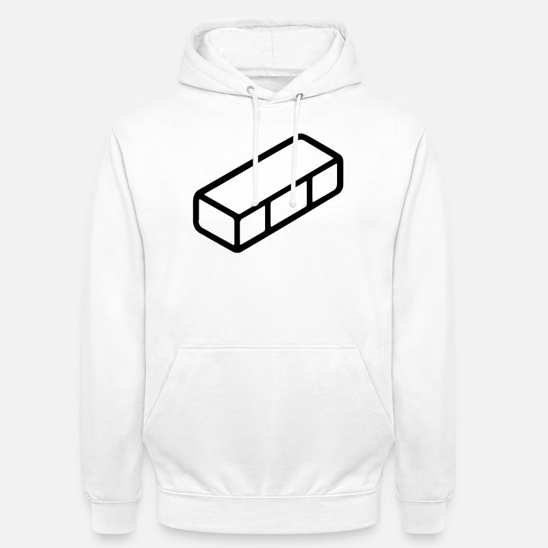 brique - Sweat-shirt à capuche unisexe - blanc