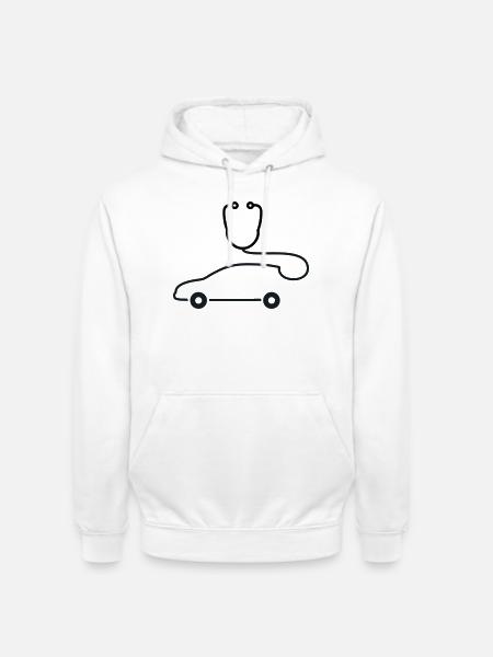 Car Mechanic Car Diagnostic Logo - Unisex Hoodie - white