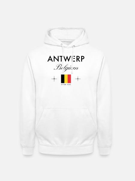 Coordonnées d’Anvers Voyage Souvenir - Sweat-shirt à capuche unisexe - blanc