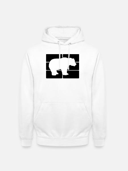 Bär Silhouette  - Unisex Hoodie - Weiß