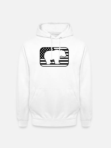 Bär Silhouette USA Flagge - Unisex Hoodie - Weiß