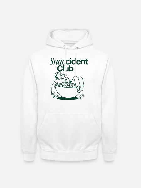 Snaccident Club – Lustiger Snack-Unfall - Unisex Hoodie - Weiß