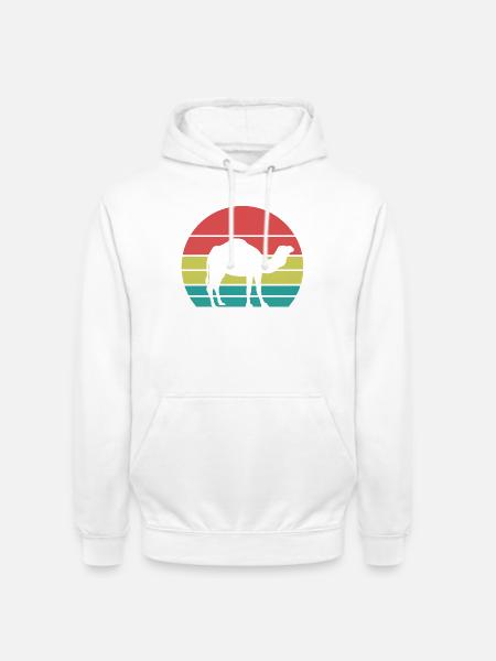 Kamel Silhouette Retro Style - Unisex Hoodie - Weiß
