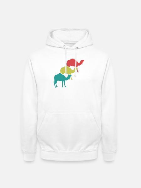 Kamel Trio Retro-Look - Unisex Hoodie - Weiß