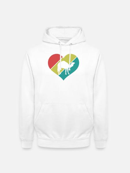 Kamel Herz Retro Look - Unisex Hoodie - Weiß