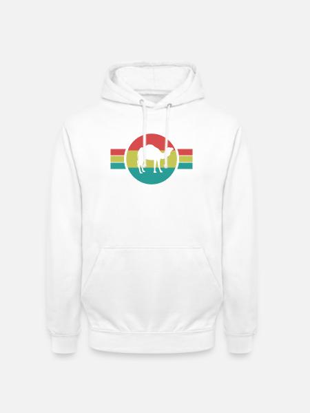 Kamel Silhouette Retro-Look - Unisex Hoodie - Weiß