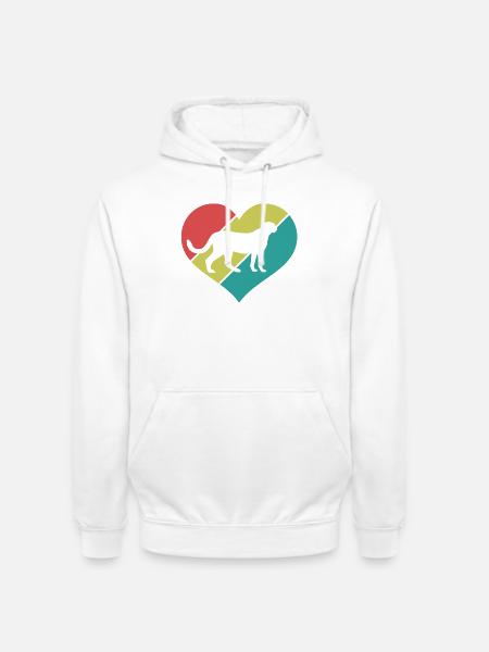 Gepard Herz Retro Style - Unisex Hoodie - Weiß