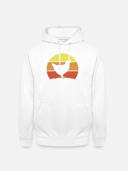 Huhn Silhouette Retro - Unisex Hoodie - Weiß