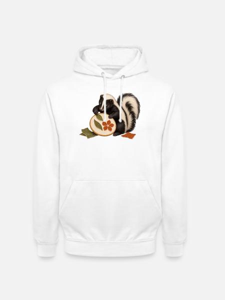 Stinktier gestaltet eine Stoffcollage - Unisex Hoodie - Weiß
