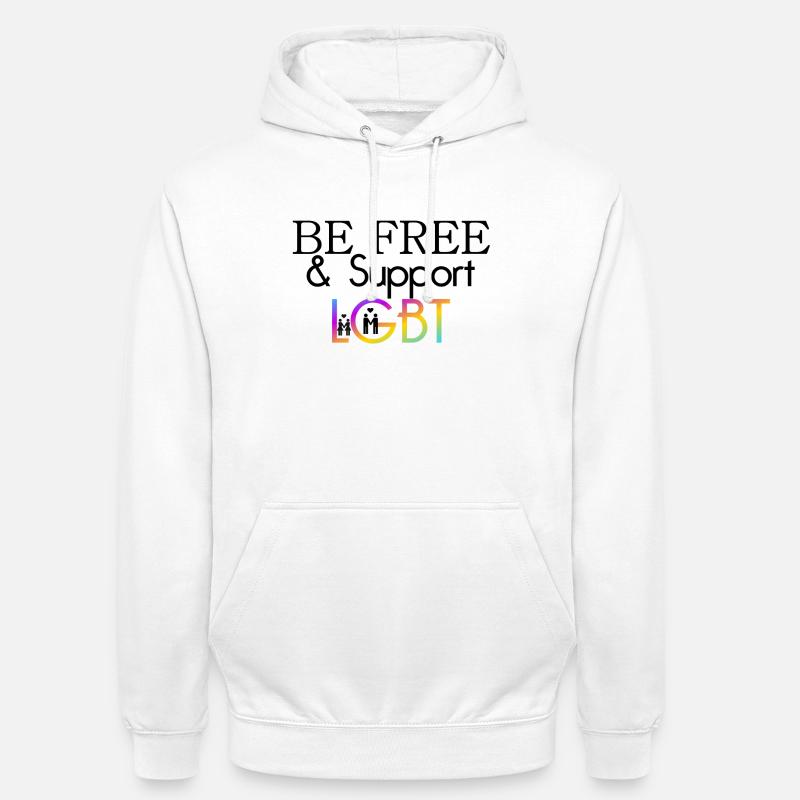 Be Free & Support LGBT Geschenk - Unisex Hoodie - Weiß