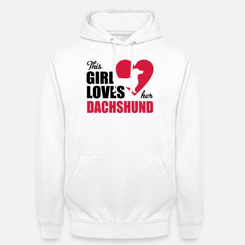 Dackel - Sweat-shirt à capuche unisexe - blanc