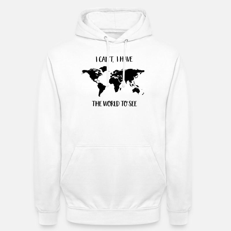 podróż - Bluza z kapturem typu unisex - biały
