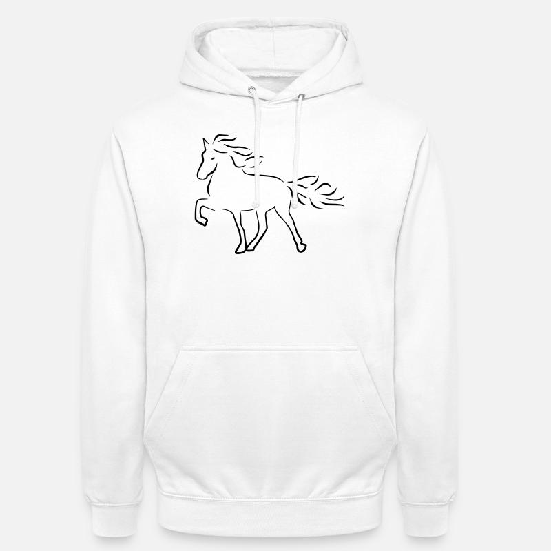 Cheval d’Islande - Sweat-shirt à capuche unisexe - blanc