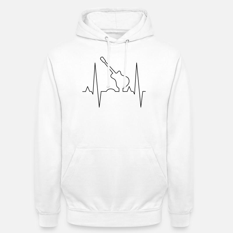 Conception d’impression de guitare - Sweat-shirt à capuche unisexe - blanc